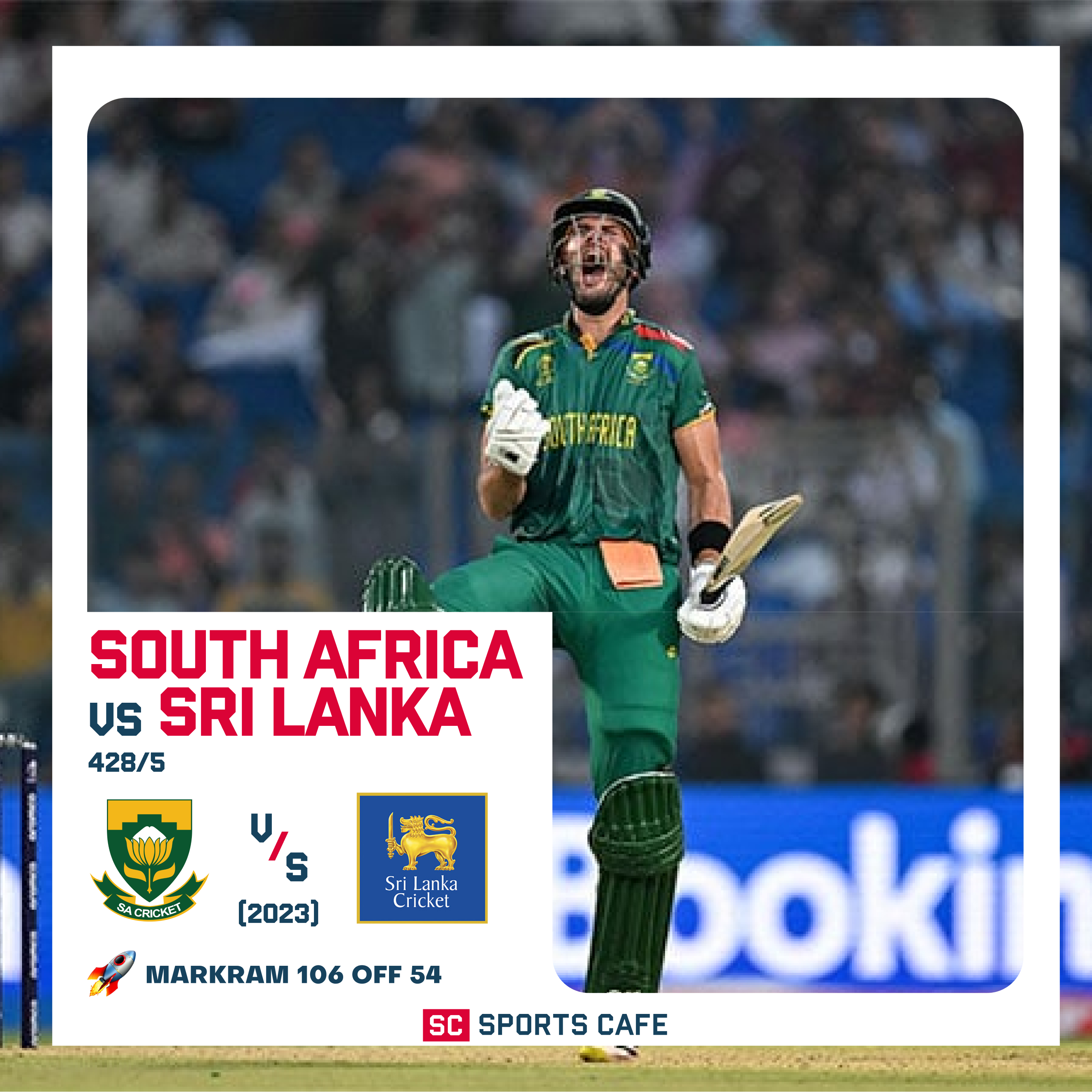 South Africa – 428/5 vs Sri Lanka.